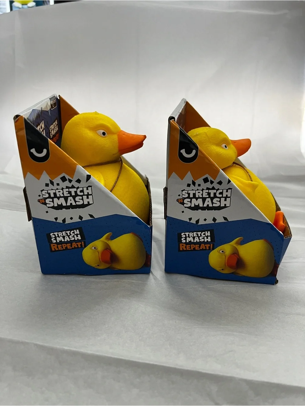 Lot of 2 Stretch 'N Smash Duck Slam Yellow Age 3+ Keycraft Toy